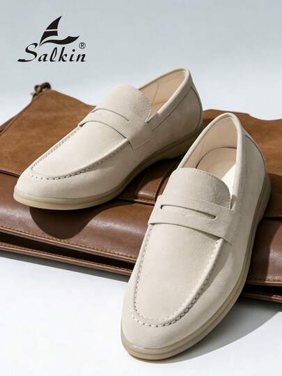 Salkin [سالكين] أحذية رجالية كلاسيكية من الجلد المدبوغ بتصميم كلاسيكي، أنيقة وراحة للاستخدام اليومي والمناسبات الرسمية والحفلات والزفاف. مناسبة للرجال والأزواج، هدية رومانسية مثالية. اختر مقاس أكبر بمقدار مقاس واحد.