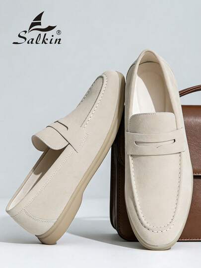 Salkin [سالكين] أحذية رجالية كلاسيكية من الجلد المدبوغ بتصميم كلاسيكي، أنيقة وراحة للاستخدام اليومي والمناسبات الرسمية والحفلات والزفاف. مناسبة للرجال والأزواج، هدية رومانسية مثالية. اختر مقاس أكبر بمقدار مقاس واحد.