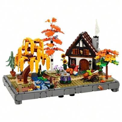 لعبة بناء الألغاز LEGO Icons Series 11372 حديقة كوخ الخريف هدية للأولاد والبنات