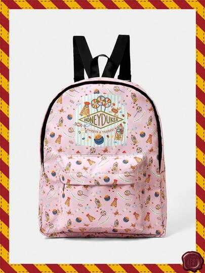 HARRY POTTER X SHEIN حقيبة ظهر ذات نمط كرتوني جميل، متعددة الوظائف، خفيفة الوزن، محمولة، سعة كبيرة مناسبة للطالبات الجامعيات والمدارس الإعدادية والثانوية والنشاطات الخارجية والسفر والمدارس الابتدائية والمبتدئين والمكاتب، هدية عيد الحب