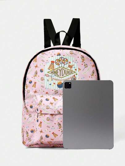 HARRY POTTER X SHEIN حقيبة ظهر ذات نمط كرتوني جميل، متعددة الوظائف، خفيفة الوزن، محمولة، سعة كبيرة مناسبة للطالبات الجامعيات والمدارس الإعدادية والثانوية والنشاطات الخارجية والسفر والمدارس الابتدائية والمبتدئين والمكاتب، هدية عيد الحب