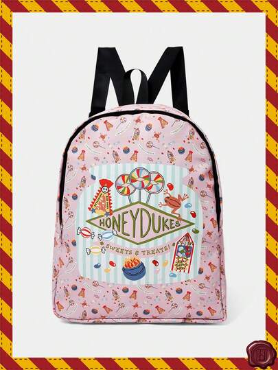 HARRY POTTER X SHEIN حقيبة ظهر بنمط كرتوني جميل، متعددة الوظائف، خفيفة الوزن، محمولة، سعة كبيرة مناسبة للطالبات الجامعيات والمدارس الإعدادية والثانوية والنشاطات الخارجية والسفر والمدارس الابتدائية والمبتدئين والمكاتب، هدية عيد الحب