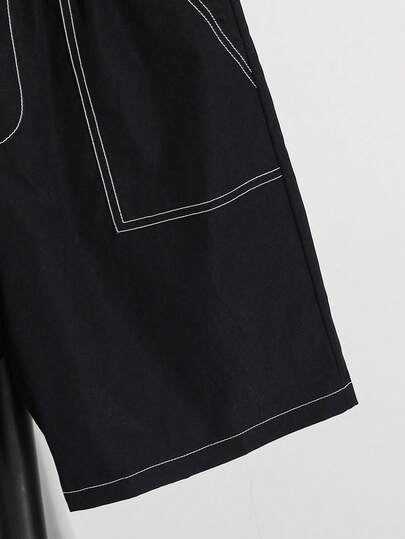SHEIN مجموعة بولو قصيرة الأكمام مطبوعة بالحروف، وقميص محبوك وشورت مع جيب، أنيقة وعملية للمراهقين، مناسبة للربيع/الصيف، للارتداء اليومي، للرياضة، للخروجات، للمدرسة، للتجمعات، للعطلات، للتصوير الفوتوغرافي، للعودة إلى المدرسة
