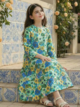 SHEIN فستان منسوج أنيق بطبعات زهرية صغيرة للفتيات المراهقات
