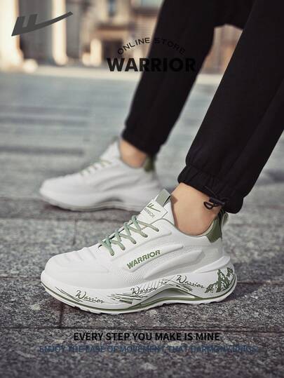 WARRIOR أحذية رجالية مريحة بطراز الشارع ذات الكعب السميك، أحذية جري مريحة للربيع والخريف، أحذية رياضية كاجوال أنيقة وبسيطة، مناسبة للارتداء طوال العام، مقاومة للتآكل والارتداء اليومي، أحذية تدريب
