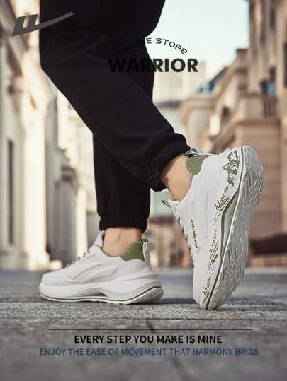 WARRIOR أحذية رجالية مريحة بطراز الشارع ذات الكعب السميك، أحذية جري مريحة للربيع والخريف، أحذية رياضية كاجوال أنيقة وبسيطة، مناسبة للارتداء طوال العام، مقاومة للتآكل والارتداء اليومي، أحذية تدريب