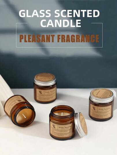 شمعة معطرة هدية الخريف، كوب زجاجي بني شمع صويا، شمعة عطرية للعلاج بالروائح، شمعة معطرة رومانسية خالية من الدخان، برطمان زجاجي - شمعة شمع صويا | ديكور منزلي بني، مناسبة للنساء، هدية عيد ميلاد حفل زفاف، تساعد على تخفيف التوتر والاسترخاء، ديكور الغرفة، هدية