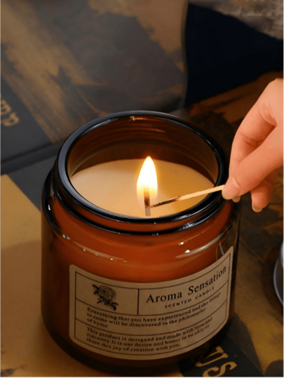 شمعة معطرة هدية الخريف، كوب زجاجي بني شمع صويا، شمعة عطرية للعلاج بالروائح، شمعة معطرة رومانسية خالية من الدخان، برطمان زجاجي - شمعة شمع صويا | ديكور منزلي بني، مناسبة للنساء، هدية عيد ميلاد حفل زفاف، تساعد على تخفيف التوتر والاسترخاء، ديكور الغرفة، هدية