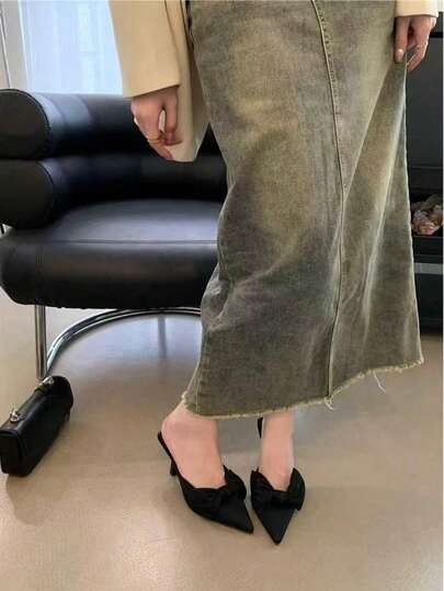 حذاء كعب عالي بنمط فيري مناسب للحفلات وهدايا عيد الحب، بتصميم فراشة ذو كعب مرتفع وتفاصيل وردية لللنساء باللون الأسود لعام 2025