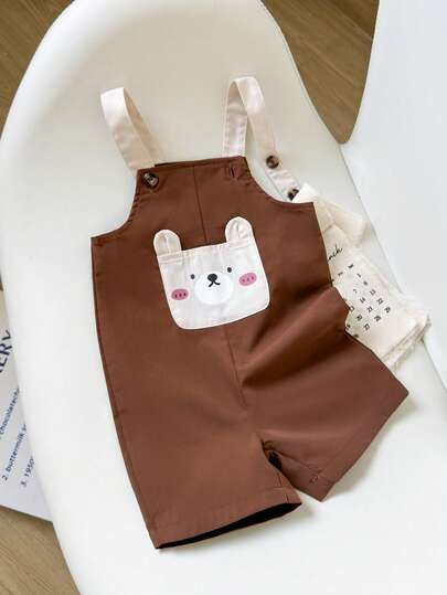 SHEIN Playful Pals جمبسوت رضيع ذات جيب للأولاد