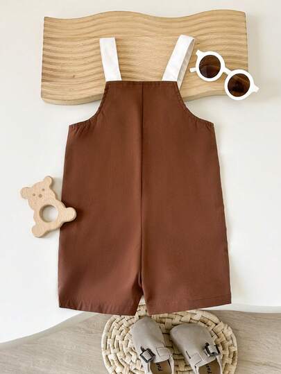 SHEIN Playful Pals جمبسوت رضيع ذات جيب للأولاد