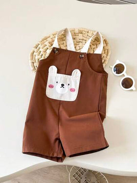 SHEIN Playful Pals جمبسوت رضيع ذات جيب للأولاد