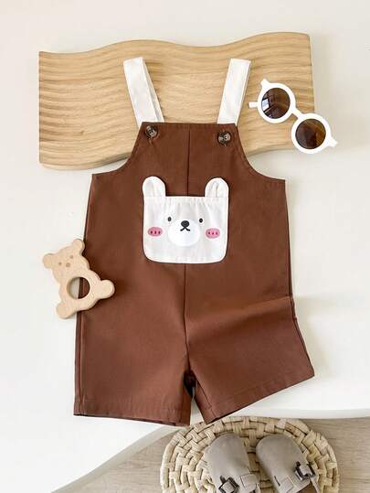 SHEIN Playful Pals جمبسوت رضيع ذات جيب للأولاد