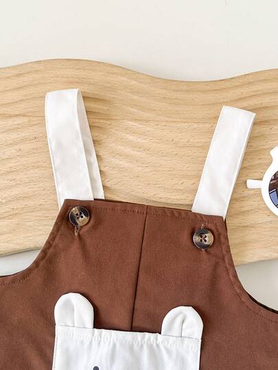 SHEIN Playful Pals جمبسوت رضيع ذات جيب للأولاد