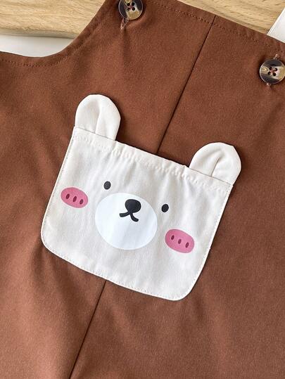 SHEIN Playful Pals جمبسوت رضيع ذات جيب للأولاد