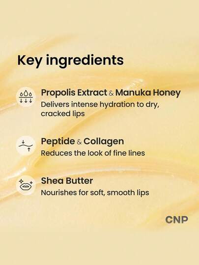 CNP بلسم شفاه بالعسل - بروبوليس Lipcerin™ 01 الأصلي، قناع ومرطب للشفاه ليلاً، ترطيب لمدة 12 ساعة، هدية عيد الميلاد، هدية للنساء، 15مل، جمال كوري