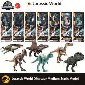 Mattel نموذج ديناصور جوراسيك وورلد إعادة الولادة الأساسي 30 سم/12 بوصة موساصورس، سبينوصورس، تيرانوصورس ريكس، سوكوميموس، ماجونجاصورس، كويتزالكواتلوس، باكيسيفالوصورس، لعبة حركة الفيلم 4 نفس سلسلة نماذج ديناصورات ثابتة متوسطة، مثالي لعرض هدايا تخرج وبداية ال