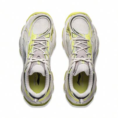 حذاء رياضي رجالي ضخم من LI-NING STARLIT L2K، بتصميم كلاسيكي مستوحى من حقبة الألفية الجديدة، مصنوع من قماش شبكي وجلد سويدي، موديل AGLW005
