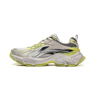حذاء رياضي رجالي ضخم من LI-NING STARLIT L2K، بتصميم كلاسيكي مستوحى من حقبة الألفية الجديدة، مصنوع من قماش شبكي وجلد سويدي، موديل AGLW005