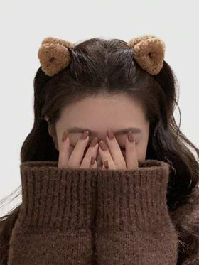 ROMWE Kawaii زوج من مقاطع الشعر الناعمة على شكل أذن محبوبة