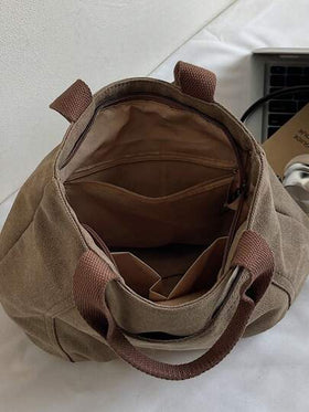 peach tree حقيبة تسوق كاجوال للنساء، حقيبة يد أحادية اللون بسيطة، حقيبة كتف يمكن استخدامها للجنسين، حقيبة سعة كبيرة متعددة الجيوب متعددة الاستخدامات، مثالية للعطلات والسفر والهدايا وللعودة إلى المدرسة والجامعة وعيد الحب
