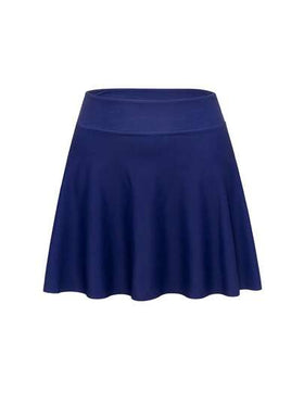 Swim Mulvari مجموعة من 4 قطع للنساء: فستان قطعة واحدة بطبعة زهور زرقاء مع تنورة شفافة، جمبسوت قفزة كم طويل، وبنطلون ضيق، ملابس سباحة متواضعة ولكن أنيقة للعطلات، للربيع والصيف