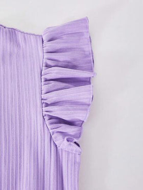 SHEIN Explorewe فستان بناتي بطبعة فراشات على الجسم من كاسوفي، فستان كنزة بتصميم رقعي بدون أكمام مع حزام خصر، مناسب للارتداء اليومي الكاجوال في الربيع والصيف