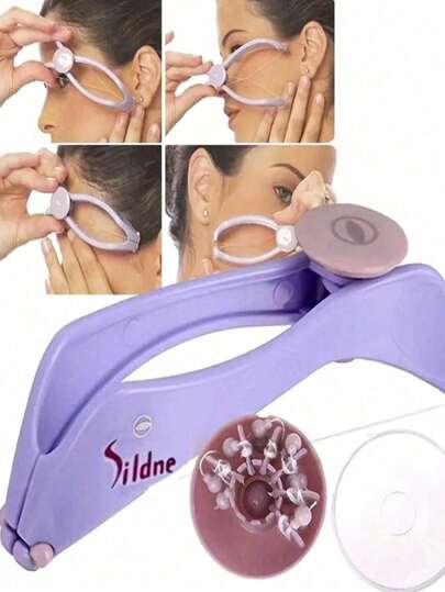 جهاز إزالة الشعر اليدوي من الوجه، إزالة شعر الحواجب والخدود بنابض محمول، جهاز العناية بالبشرة اليدوي البلاستيكي، اكسسوارات تجميل وميك آب بدون عطر