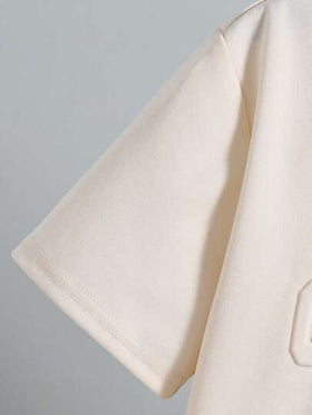 SHEIN مجموعة قميص وشورت أزرق سماوي للأولاد المراهقين للربيع/الصيف، ملابس رياضية عصرية بطباعة حرفية ثلاثية الأبعاد، طقم صيفي للأولاد، 2 قطعة