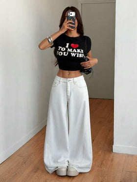 SHEIN Tall جينز مستقيم فضفاض متعدد الاستخدامات بجيوب ذو خصر منخفض بلون أحادي للنساء من الربيع إلى الصيف