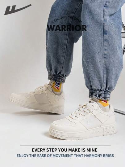 WARRIOR أحذية رياضية للرجال ذات طراز متواضع وراحة في الربيع والخريف، أحذية كاجوال أنيقة مناسبة للارتداء طوال العام، مقاومة للتآكل والصلبة لتدريبات الركض