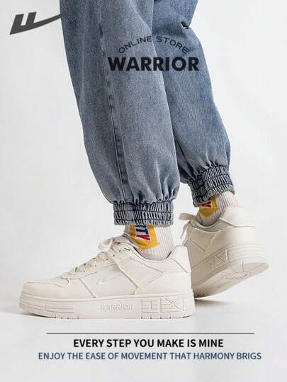 WARRIOR أحذية رياضية للرجال ذات طراز متواضع وراحة في الربيع والخريف، أحذية كاجوال أنيقة مناسبة للارتداء طوال العام، مقاومة للتآكل والصلبة لتدريبات الركض
