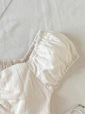SHEIN تي شيرت بتصميم كشكش ذو لون أحادي للمراهقات