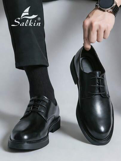 Salkin أحذية أكسفورد جلدية أنيقة رسمية للرجال ذات تصميم علوي بتصميم أنيق