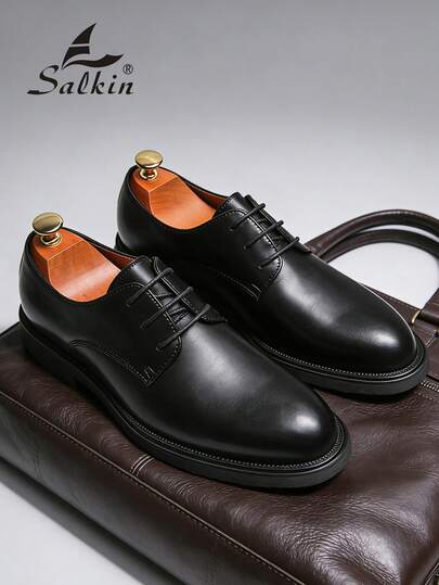 Salkin أحذية أكسفورد جلدية أنيقة رسمية للرجال ذات تصميم علوي بتصميم أنيق