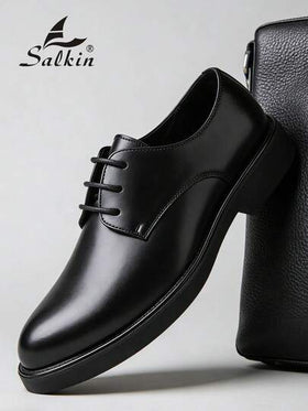 Salkin أحذية أكسفورد جلدية أنيقة رسمية للرجال ذات تصميم علوي بتصميم أنيق، ذات نعل صلب مضاد للانزلاق مناسبة للحفلات والزفاف والمناسبات الاجتماعية في الربيع والخريف، تأتي ب