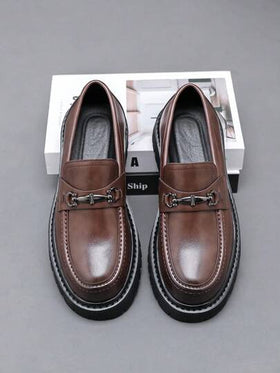 أحذية جلدية رجالية، أكسفورد ذات نعل سميك عصري للمراهقين، حذاء لوفر سهل الارتداء، أحذية كاجوال بطراز بريطاني، أحذية كاجوال للعمل والاستخدام اليومي