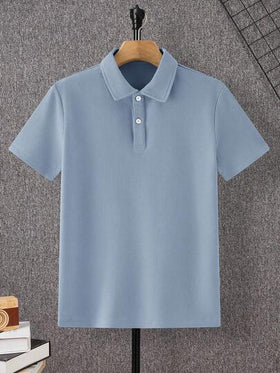 SHEIN قميص كاجوال بأكمام قصيرة للمراهقين الذكور، ملابس رياضية شارع بنكي روك لأسلوب المدرسة للاستخدام اليومي، الحفلات، مهرجانات الموسيقى، مناسب للربيع/الصيف