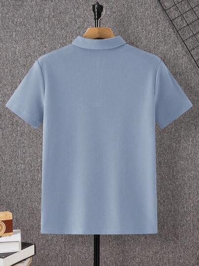 SHEIN قميص كاجوال بأكمام قصيرة للمراهقين الذكور، ملابس رياضية شارع بنكي روك لأسلوب المدرسة للاستخدام اليومي، الحفلات، مهرجانات الموسيقى، مناسب للربيع/الصيف
