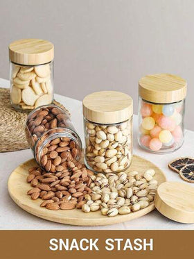 وعاء زجاجي، وعاء شوفان ليلي (مع غطاء)، وعاء زجاجي للمطبخ، وعاء شوفان (مع غطاء)، وعاء تخزين زجاجي، وعاء طعام محكم الإغلاق (مع غطاء خشبي)، كوب زجاجي، وعاء تخزين طعام، وعاء توابل، كوب شوفان، كوب زبادي، كوب إفطار، وعاء حبوب، كوب سلطة، آمن للغسالة الآلية، مناس