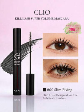 Clio ماسكارا مقاومة للماء " الرموش"، صيغة مجعدة ومكثفة، مقاومة للماء وللبقع، مكياج عيون طويل الأمد، فرشاة تنظيف الرموش