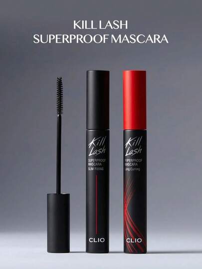 Clio ماسكارا مقاومة للماء " الرموش"، صيغة مجعدة ومكثفة، مقاومة للماء وللبقع، مكياج عيون طويل الأمد، فرشاة تنظيف الرموش