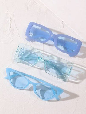 3 قطع من نظارات الشارع الأزرق الشخصية ذات الطراز الجديد والأنيق
