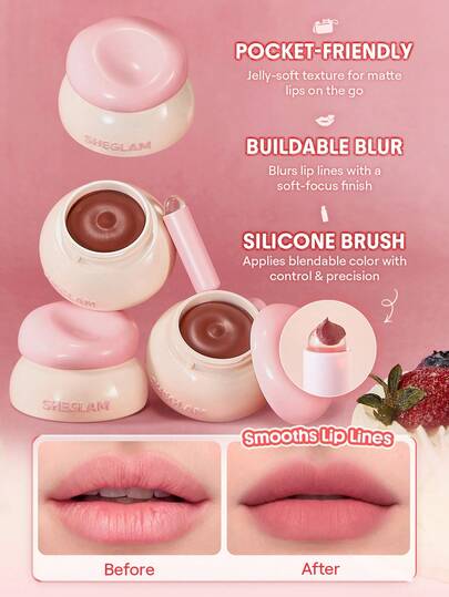 SHEGLAM Bounce Putty Pocket معجون الشفاه-Macaron Muse روج تنت أرواج علامة تجارية جمال مكياج ميكب مستحضرات تجميل للنساء الفتيات مثالي لفصل الشتاء الربيع مثالي ل- Y2K أزياء أنيقة رمضان هدية حفلة جاهز أفضل لون