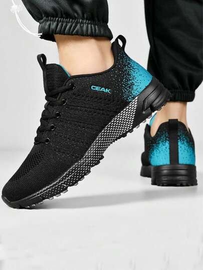 أحذية رياضية تنفس للرجال كبار الحجم، أحذية تدريب خفيفة الوزن بلون أحادي مقاوم للانزلاق للاستخدام في الأماكن المفتوحة