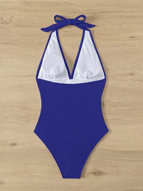 Swim Vcay بدلة سباحة نسائية بقصة مجعدة في الرقبة، مثيرة، لارتداء في العطلات الصيفية والشاطئ