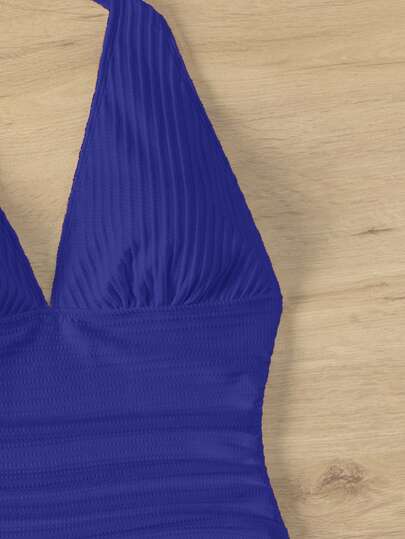 Swim Vcay بدلة سباحة نسائية بقصة مجعدة في الرقبة، مثيرة، لارتداء في العطلات الصيفية والشاطئ