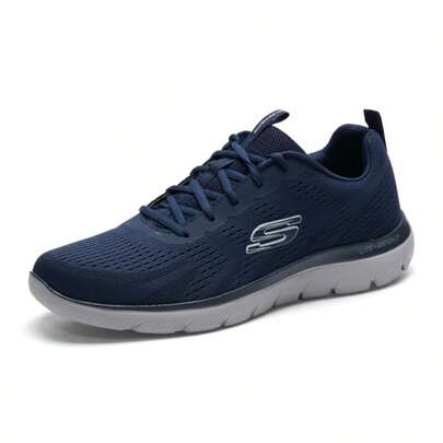 Skechers أحذية رياضية كاجوال للرجال بنمط ربطة، أحذية رياضية كاجوال مريحة للاستخدام اليومي والخارجي 232395-NVGY