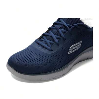 Skechers أحذية رياضية كاجوال للرجال بنمط ربطة، أحذية رياضية كاجوال مريحة للاستخدام اليومي والخارجي 232395-NVGY