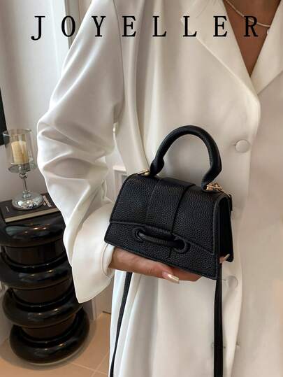 حقيبة مربعة صغيرة لعلبة أحمر الشفاه ذات ملمس 2026، حقيبة يد جديدة بلون أحادي متعددة الاستخدامات، حقيبة نسائية